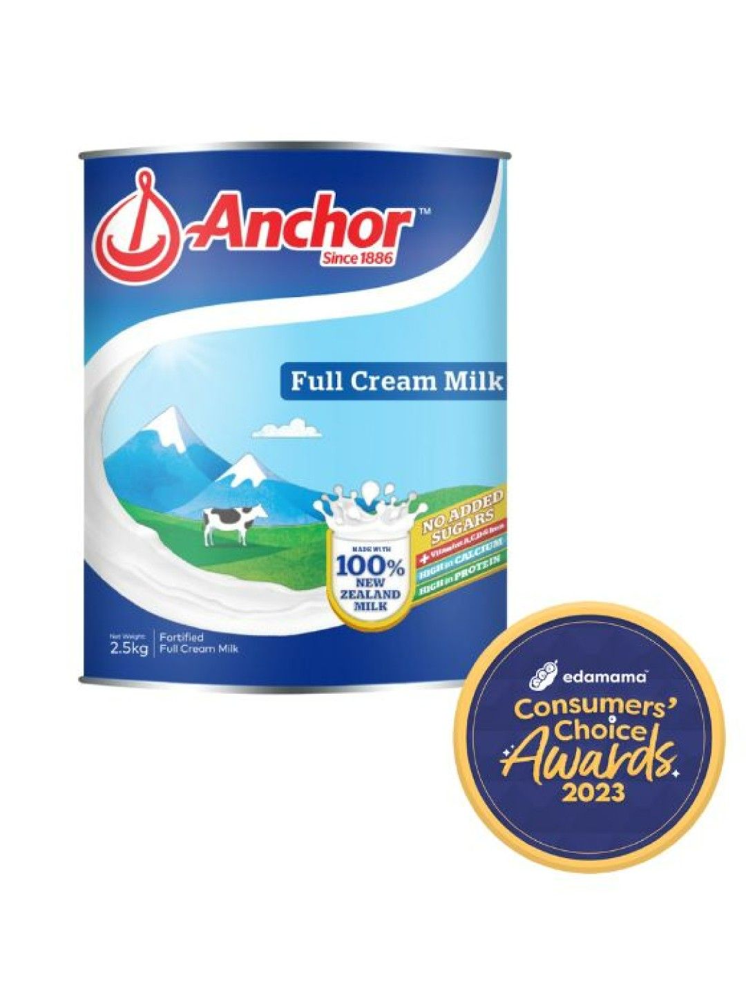 Anchor Full Cream Milk Powder Plain (2.5kg) edamama